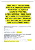 BKAT 9R LATEST UPDATED  2025&sol;2026 EXAM &lpar;2 UPDATED VERSIONS A & B&rpar; WITH  RHYTHM STRIP FOR  INTERPRETATION REAL EXAM  WITH COMPLETE QUESTIONS  AND SURE VERIFIED ANSWERS 100&percnt; &vert;GRADED AT A&plus; SCORE&vert; SURE GUARANTEED PASS&excl;&excl;