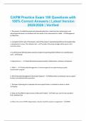 CAPM Practice Exam 150 Questions with 100&percnt; Correct Answers &vert; Latest Version 2025&sol;2026 &vert; Verified