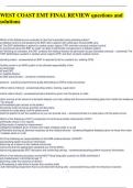 WEST COAST EMT FINAL REVIEW questions and solutions