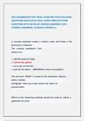 CNA HEADMASTER TEST FINAL EXAM AND PRACTICE EXAM  QUESTIONS 2025 ACTUAL REAL EXAM COMPLETE EXAM  QUESTIONS WITH DETAILED VERIFIED ANSWERS &lpar;100&percnt;  CORRECT ANSWERS&rpar; &sol;ALREADY GRADED A&plus;