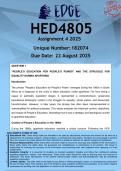 HED4805 Assignment 4 &lpar;ANSWERS&rpar; 2025 - DISTINCTION GUARANTEED
