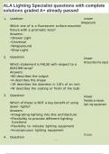 ALA Lighting Specialist questions with complete solutions graded A&plus; already passed