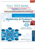FULL TEST BANK For Introductory Maternity & Pediatric Nursing Fifth Edition by Nancy Hatfield Latest Update Graded A&plus;     