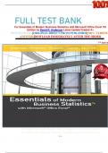           FULL TEST BANK For Essentials of Modern Business Statistics with Microsoft Office Excel 7th Edition by David R&period; Anderson Latest Update Graded A&plus;      