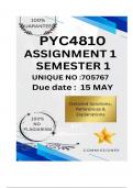 PYC4810 Assignment 1 &lpar;COMPLETE ANSWERS&rpar; 2025 &lpar;705767&rpar; - DUE 15 May 2025