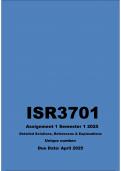 ISR3701 Assignment 1 (COMPLETE ANSWERS) Semester 1 2025 - DUE April 2025