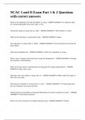 NCAC I and II Exam Part 1 & 2 Questions with correct answers&period;