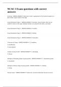 NCAC I Exam questions with correct answers