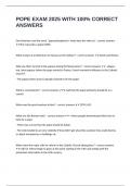 POPE EXAM 2025 WITH 100&percnt; CORRECT ANSWERS
