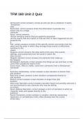 TFM 160 Unit 2 Quiz exam with 100&percnt; correct answers 2025