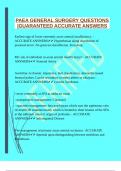  PAEA GENERAL SURGERY QUESTIONS &vert;GUARANTEED ACCURATE ANSWERS