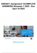 ENG2611 Assignment 1&lpar;COMPLETE ANSWERS&rpar; Semester 1 2025 - Due April 16 2025