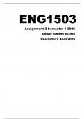 ENG1503 Assignment 2 &lpar;COMPLETE ANSWERS&rpar; Semester 1 2025 &lpar;802988&rpar; - DUE 9 April 2025