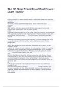 The CE Shop Principles of Real Estate I Exam Review with 100&percnt; correct answers 2025