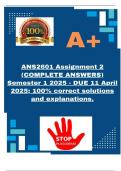 ANS2601 Assignment 2 &lpar;COMPLETE ANSWERS&rpar; Semester 1 2025 - DUE 11 April 2025