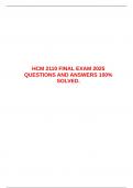 HCM 2110 FINAL EXAM 2025 QUESTIONS AND ANSWERS 100&percnt; SOLVED&period;