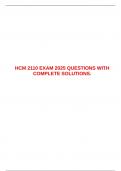 HCM 2110 EXAM 2025 QUESTIONS WITH COMPLETE SOLUTIONS&period;