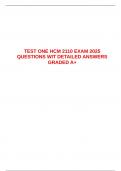  TEST ONE HCM 2110 EXAM 2025 QUESTIONS WIT DETAILED ANSWERS GRADED A&plus;