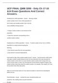 UCF FINAL QMB 3200 - Only Ch 17-10 &14 Exam Questions And Correct Answers.