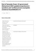 End of Semester Exam&colon; US government &lpar;Edmentum&rpar; 2025 update&vert;comprehensive questions and verified answers &lpar;complete solutions&rpar; Exam&vert;GRADE A&plus;&excl;&excl;