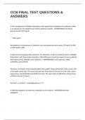 CCN FINAL TEST QUESTIONS & ANSWERS