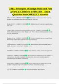 DBIA&colon; Principles of Design-Build and Post  Award & Contracts UPDATED    Exam  Questions and CORRECT Answers 