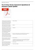The CE Shop Review Assessment Questions & Answers Latest Update