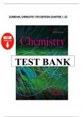 TEST BANK FOR ZUMDAHL CHEMISTRY 9TH EDITION CHAPTER 1-22