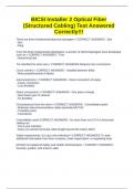 BICSI Installer 2 Optical Fiber &lpar;Structured Cabling&rpar; Test Answered Correctly&excl;&excl;&excl;