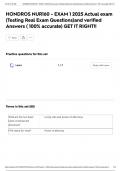 HONDROS NUR160 - EXAM 1 2025 Actual exam &lpar;Testing Real Exam Questions&rpar;and verified Answers &lpar; 100&percnt; accurate&rpar; GET IT RIGHT&excl;&excl;