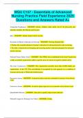 WGU C157 - Essentials of Advanced Nursing Practice Field Experience 2025  Questions and Answers Rated A&plus;