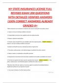 NY STATE INSURANCE LICENSE FULL REVISED EXAM 200 QUESTIONS WITH DETAILED VERIFIED ANSWERS &lpar;100&percnt; CORRECT ANSWERS&rpar; ALREADY GRADED A&plus;