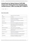 Actual Exam for Natural Science CLEP 2025 Actual exam &lpar;Testing Real Exam Questions&rpar;and verified Answers &lpar; 100&percnt; accurate&rpar; GET IT RIGHT&excl;&excl;