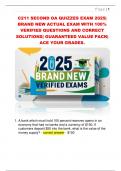 C211 SECOND OA QUIZZES EXAM 2025&vert;  BRAND NEW ACTUAL EXAM WITH 100&percnt;  VERIFIED QUESTIONS AND CORRECT  SOLUTIONS&vert; GUARANTEED VALUE PACK&vert;  ACE YOUR GRADES&period;