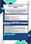 WGU C839 Intro to Cryptography Pre Assessment Exam Code DRO2 Review Questions and Answers &vert; 100&percnt; Pass Guaranteed &vert; Graded A&plus; &vert; 