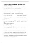 HFHS Critical Care Exam questions with correct answers&period;
