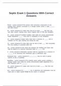 Septic Exam 1 Questions With Correct Answers
