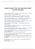 Septic Exam 1 Part Two Questions With Correct Answers