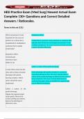 HESI Practice Exam &lpar;Med Surg&rpar; Newest Actual Exam Complete 130&plus; Questions and Correct Detailed Answers &sol; Rationales&period;  