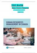 Test Bank - Human Resources Management in Canada&comma; 15th Edition by Gary Dessler&comma; Chapter 1-17 &vert; All Chapters with Answers and Rationales &vert; LATEST&period;