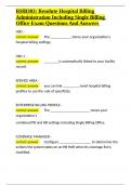 RHB303 Resolute Hospital Billing Administration Including Single Billing Office Exam Questions And Answers&period;docx