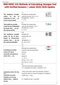 BSN HESI 215 Methods of Calculating Dosages Test with Verified Answers &vert; Latest 2025&sol;2026 Update&period;   