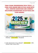 FINAL EXAM&colon; PROGRESSION FIELD TECH 3 - 4  FINAL 2025&vert; BRAND NEW ACTUAL EXAM WITH  100&percnt; VERIFIED QUESTIONS AND CORRECT  SOLUTIONS&vert; GUARANTEED VALUE PACK&vert; ACE  YOUR GRADES&period; 
