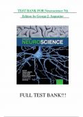 Test Bank for Neuroscience 7th Edition by George J. Augustine, Jennifer M. Groh, All Chapters Included