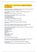 COMM 337 - Final Exam QUESTIONS & ANSWERS