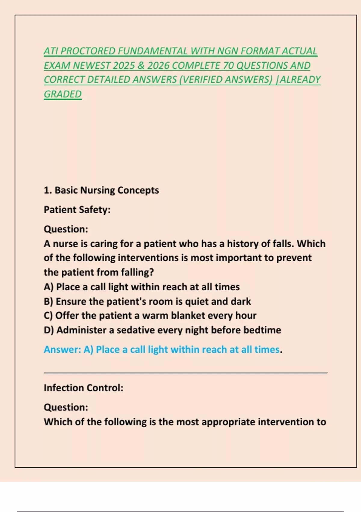 ATI PROCTORED FUNDAMENTAL WITH NGN FORMAT ACTUAL EXAM NEWEST 2025 ...