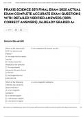 PRAXIS SCIENCE 5511 FINAL EXAM 2025 ACTUAL EXAM COMPLETE ACCURATE EXAM QUESTIONS WITH DETAILED VERIFIED ANSWERS &lpar;100&percnt; CORRECT ANSWERS&rpar; &sol;ALREADY GRADED A&plus;