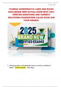 FLORIDA CHIROPRACTIC LAWS AND RULES  2025&vert; BRAND NEW ACTUAL EXAM WITH 100&percnt;  VERIFIED QUESTIONS AND CORRECT  SOLUTIONS&vert; GUARANTEED VALUE PACK&vert; ACE  YOUR GRADES&period; 