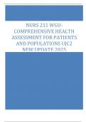 NURS 211 WGUComprehensive Health Assessment for Patients and Populations UJC2 New Update 2025