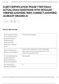 CLEET CERTIFICATION PHASE 1 TEST EXAM ACTUAL EXAM QUESTIONS WITH DETAILED VERIFIED ANSWERS &lpar;100&percnt; CORRECT ANSWERS&rpar; &sol;ALREADY GRADED A&plus;